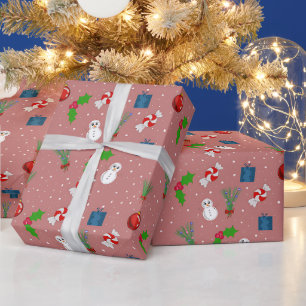 Papel de embrulho com padrão festivo de Natal   Bo