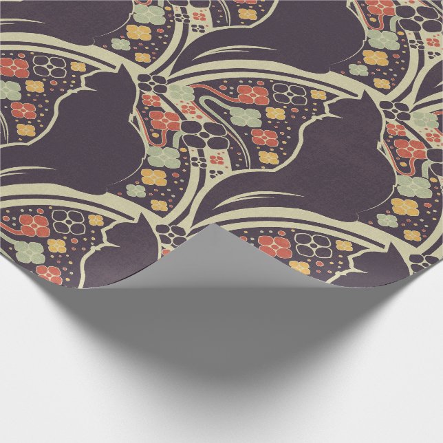 Papel de embrulho com padrão floral de gato Art De (Ponta)