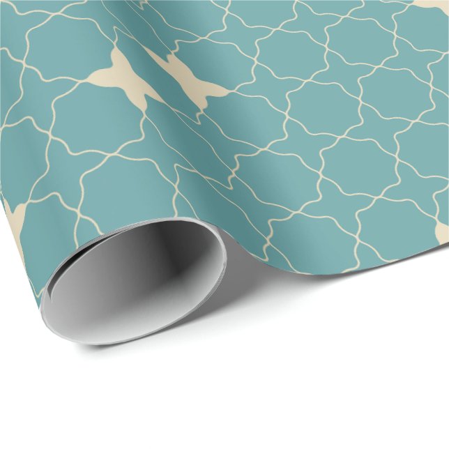 Papel de embrulho com padrão geométrico Quatrefoil (Ponta do rolo)