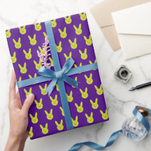 Papel de embrulho com padrão mínimo de coelho