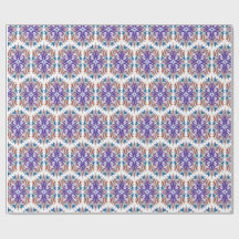Papel de embrulho com padrão ornamental roxo e dou