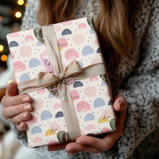 Papel de embrulho com padrão pastel de foto person (Criador carregado)