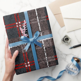 Papel de embrulho com padrão xadrez de Natal
