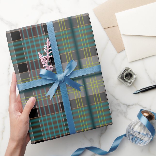 Papel de embrulho com padrão xadrez de Natal (Presentear)
