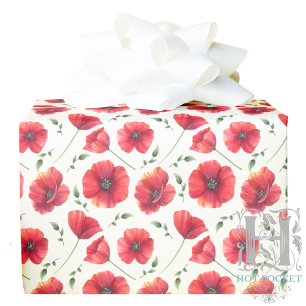 Papel de embrulho com papoulas