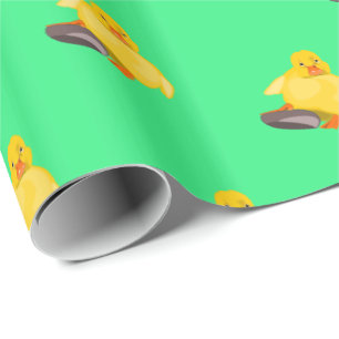 Papel de embrulho com patinho fofo