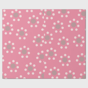 Papel de embrulho com ponto de flor rosa