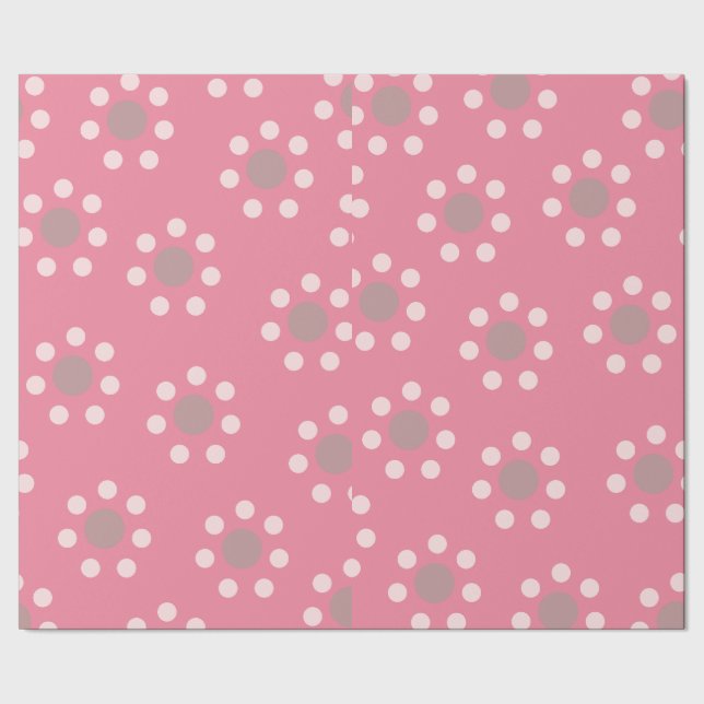 Papel de embrulho com ponto de flor rosa (Barra)