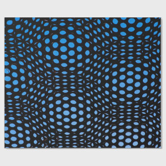 Papel de embrulho com ponto preto azul Presente
