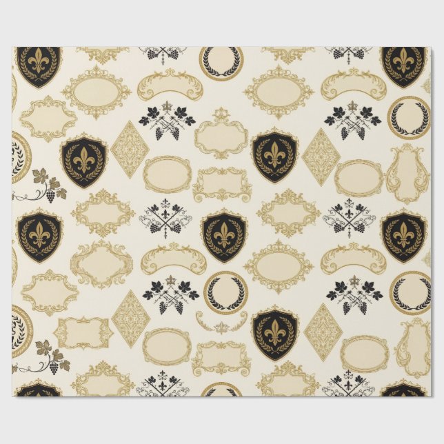 Papel de embrulho com rótulo de champanhe (Aberto)