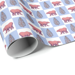 Papel de embrulho com Ursos Polares e Topiaria em