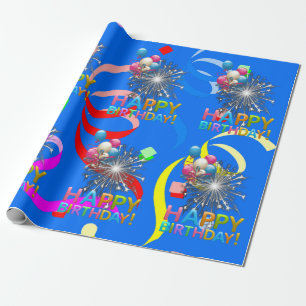 Papel de embrulho confete de aniversário feliz
