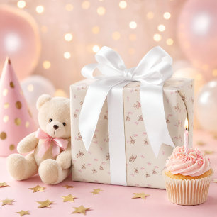 Papel de embrulho Coquette Baby Girl — Ursinhos & 