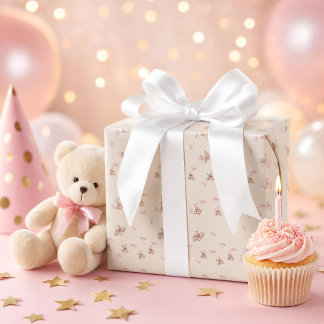 Papel de embrulho Coquette Baby Girl — Ursinhos &