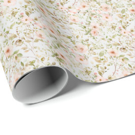 Papel de Embrulho Coquette Cottagecore Floral Rosa