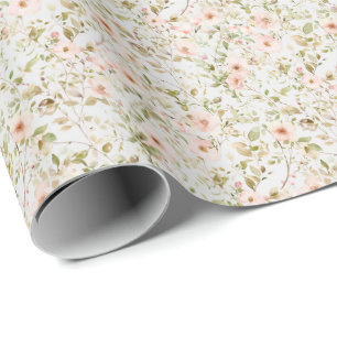 Papel de Embrulho Coquette Cottagecore Floral Rosa