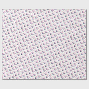 Papel de embrulho Coquette de Natal Rosa com Azevi