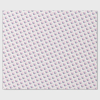 Papel de embrulho Coquette de Natal Rosa com Azevi