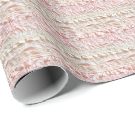 Papel de Embrulho Coquette Rosa Vintage com Renda