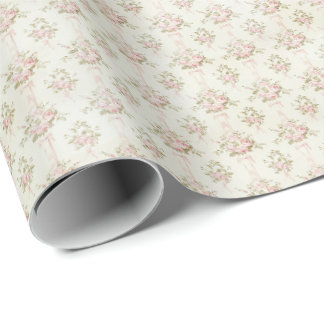 Papel de Embrulho Coquette Rosas Rosa Antigas