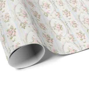 Papel de Embrulho Coquette Rosas Rosa Antigo