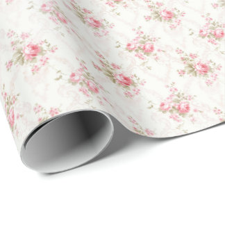 Papel de Embrulho Coquette Rosas Rosa Antigo
