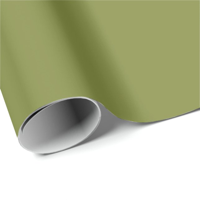 Papel de embrulho cor verde-oliva sólido (Ponta do rolo)
