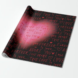 Papel de embrulho - Coração Rosa Amor