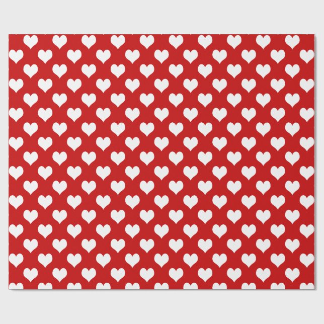 Papel de embrulho Corações Brancos em Rosa – Amor  (Aberto)