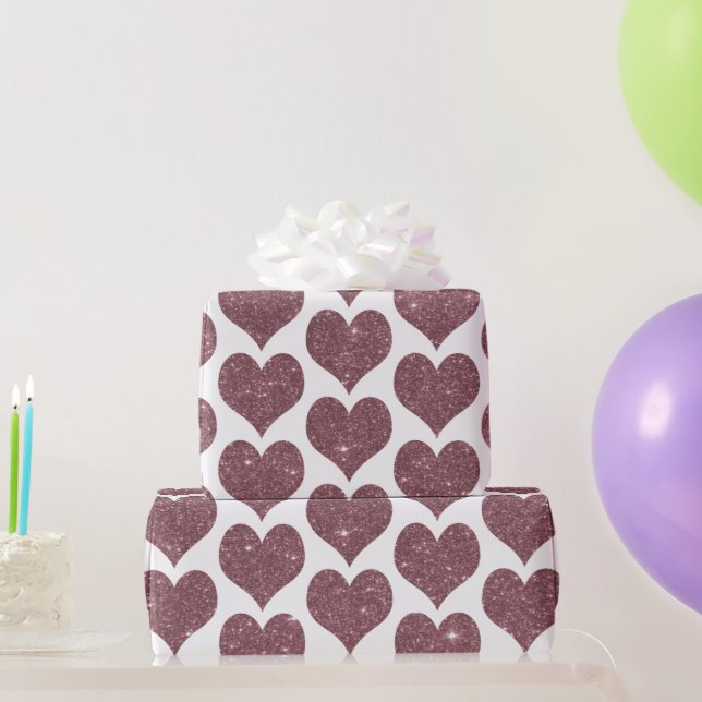 Papel de embrulho corações brilhantes (Presentes para festas)