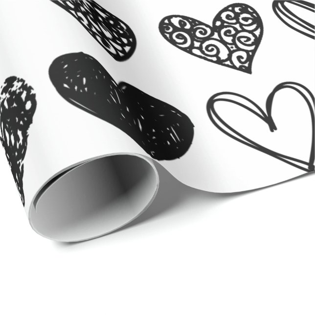 Papel de embrulho - Corações multi-padrão (Ponta do rolo)