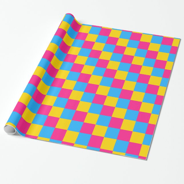 Papel de embrulho cores do orgulho pansexual (Desenrolado)