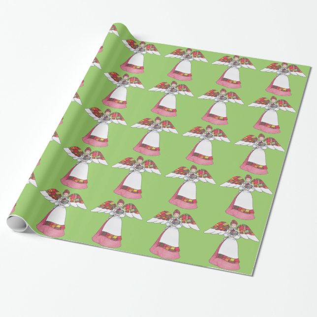 Papel de embrulho Country Angel (Vermelho) (Desenrolado)