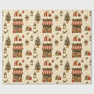 Papel de embrulho Creme do Mercado de Natal do Vel