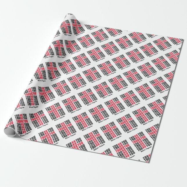 Papel de embrulho cristão Cross Art Obrigado (Desenrolado)