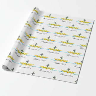 Papel de embrulho cristão Sunflower & Cross
