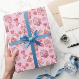 Papel de embrulho Cupcake Retro Dia dos Namorados