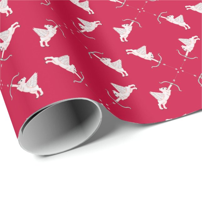 Papel de embrulho Cupidos Urso Polar (Ponta do rolo)