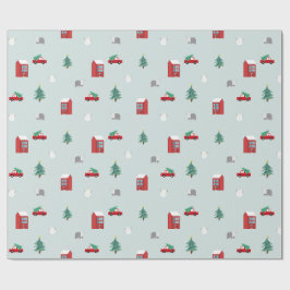 Papel de embrulho da Aldeia de Inverno - Presente