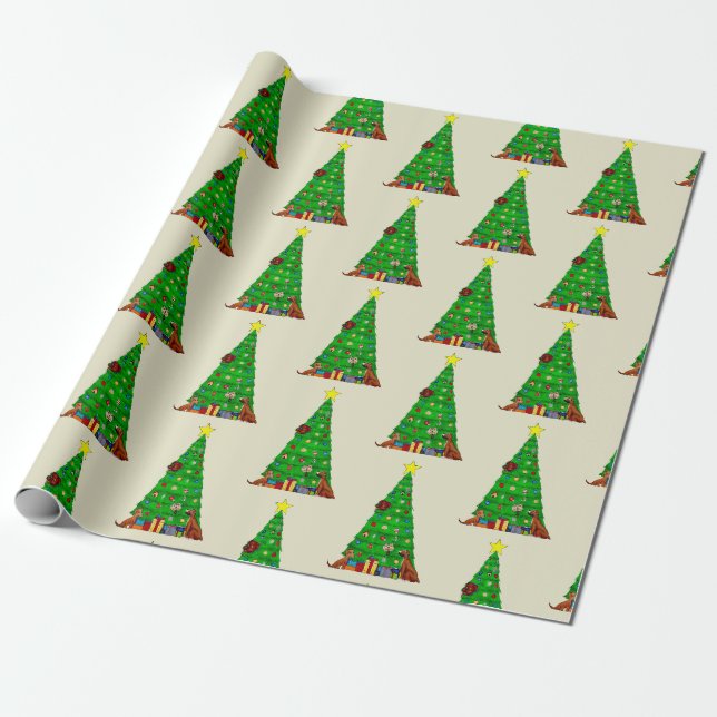 Papel de embrulho da árvore de Natal do cão (Desenrolado)