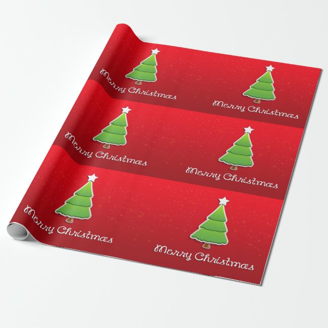 Papel de embrulho da árvore de Natal feliz (Desenrolado)