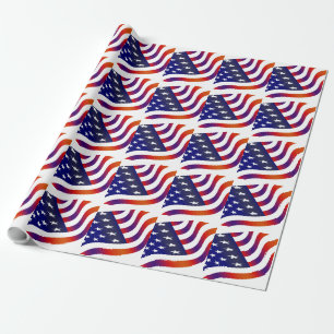 Papel de embrulho da bandeira americana estrelas e