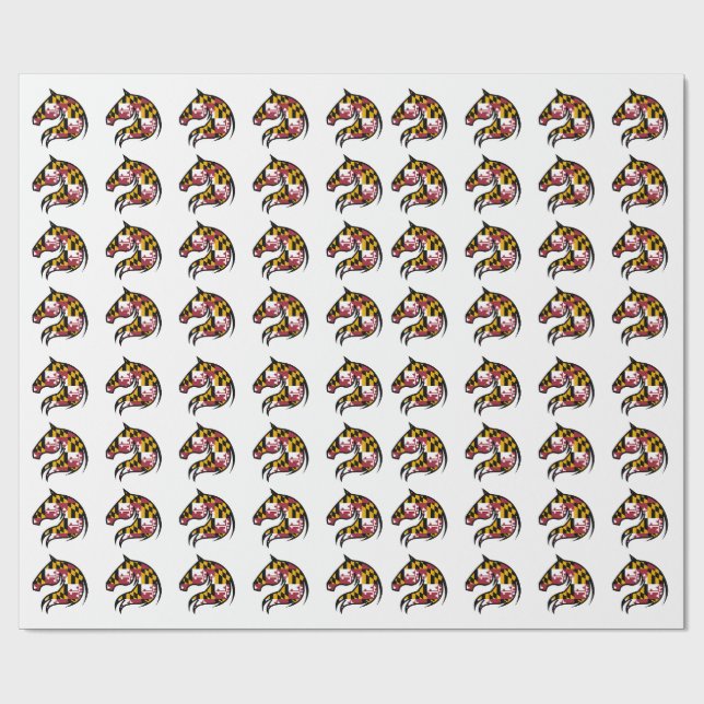 Papel de embrulho da bandeira de Maryland com cabe (Aberto)