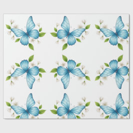Papel de embrulho da borboleta azul