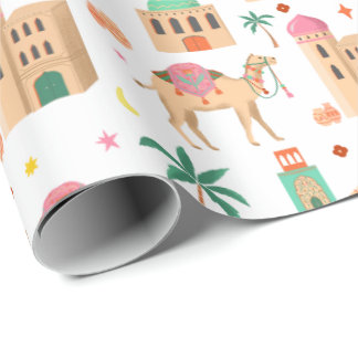 Papel de embrulho da caravana do camelo errante