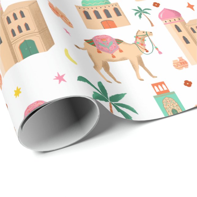 Papel de embrulho da caravana do camelo errante (Ponta do rolo)