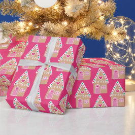 Papel de embrulho da casa de gengibre de Natal