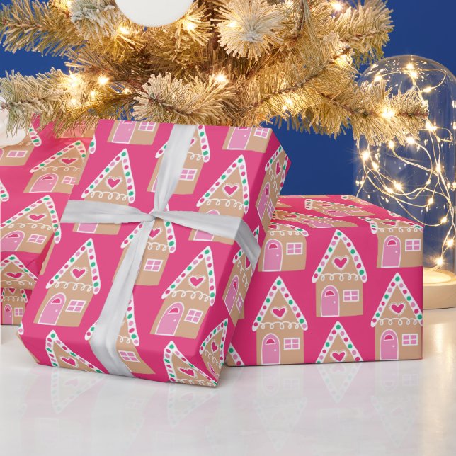 Papel de embrulho da casa de gengibre de Natal (Feriados)