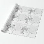 Papel de embrulho da coloração do gato de Menorah<br><div class="desc">Iluminando as velas para Chanukah -- este gatinho é popular pelo mundo inteiro, e agora está disponível para que você adicione seus próprios toques artísticos para um presente excepcionalmente envolvido, onde o papel de embrulho esteja um presente em si mesmo! Aperfeiçoe para as crianças e os adulto espertos semelhantes, comemorando...</div>