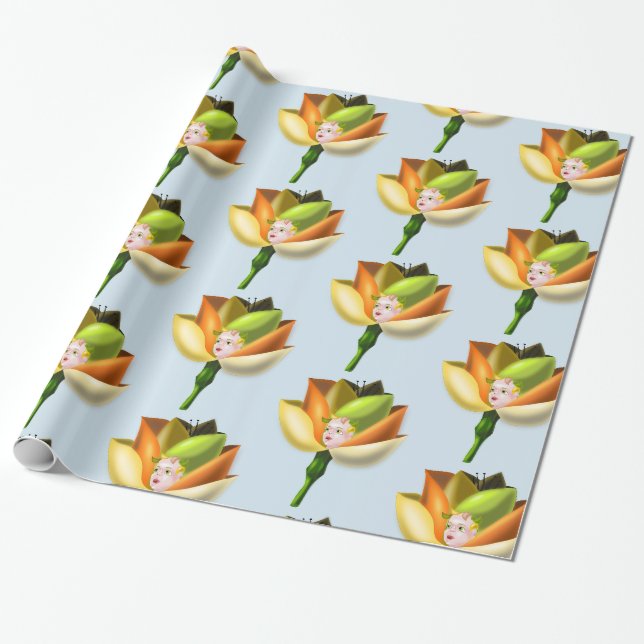 Papel de Embrulho da Menina das Flores - Personali (Desenrolado)